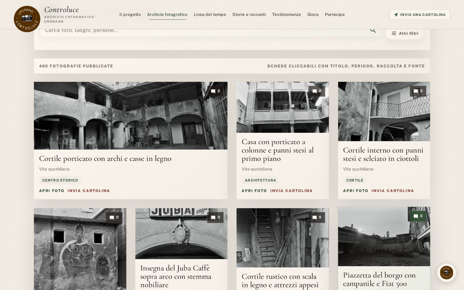 Anteprima griglia dell'archivio fotografico